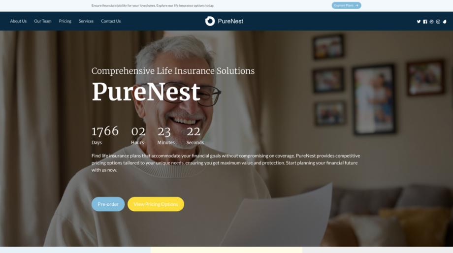 PureNest - Financial Planning & Insurance Website Template