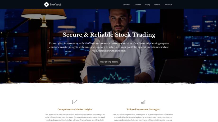 NexVest - Financial Planning & Stock Broker Website