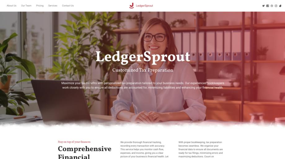 LedgerSprout - Modern Bookkeeping Website Template
