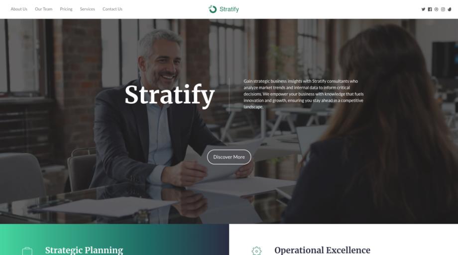 Stratify - Business Consultant Services Template