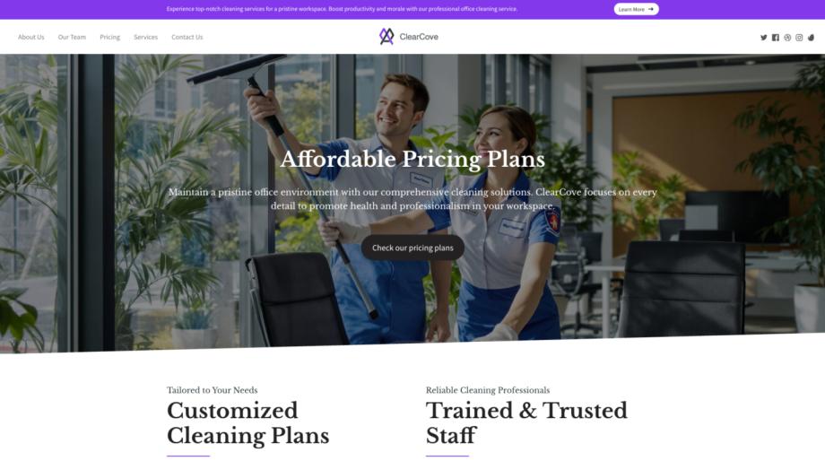 ClearCove - Professional Office Cleaning Service Template