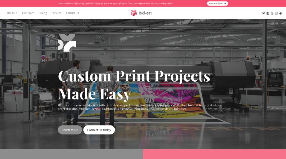 InkNest - Professional Printing Services Website Template