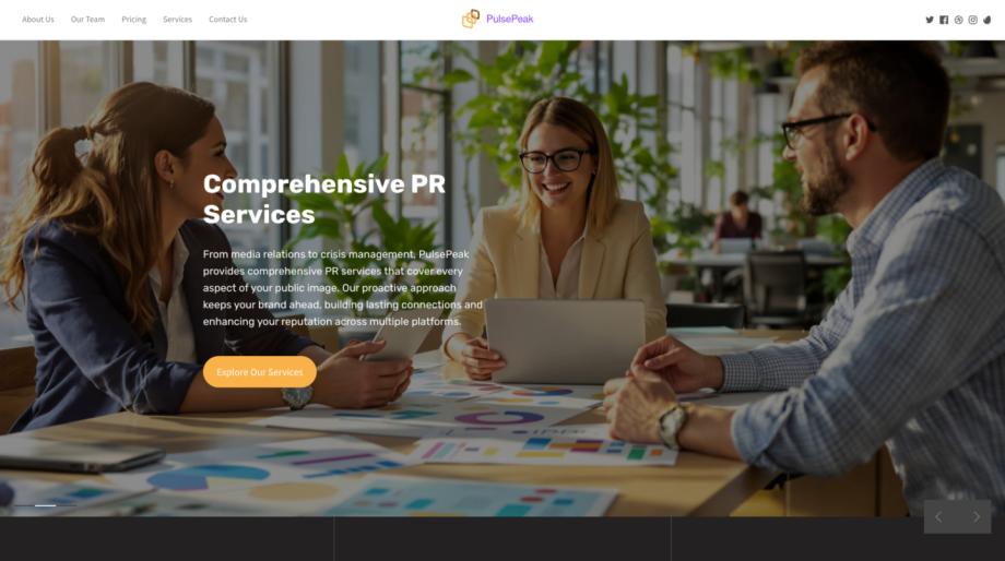 PulsePeak - Dynamic Marketing & PR Agency Template