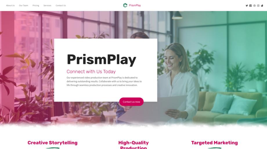PrismPlay - Professional Video Production Company Template