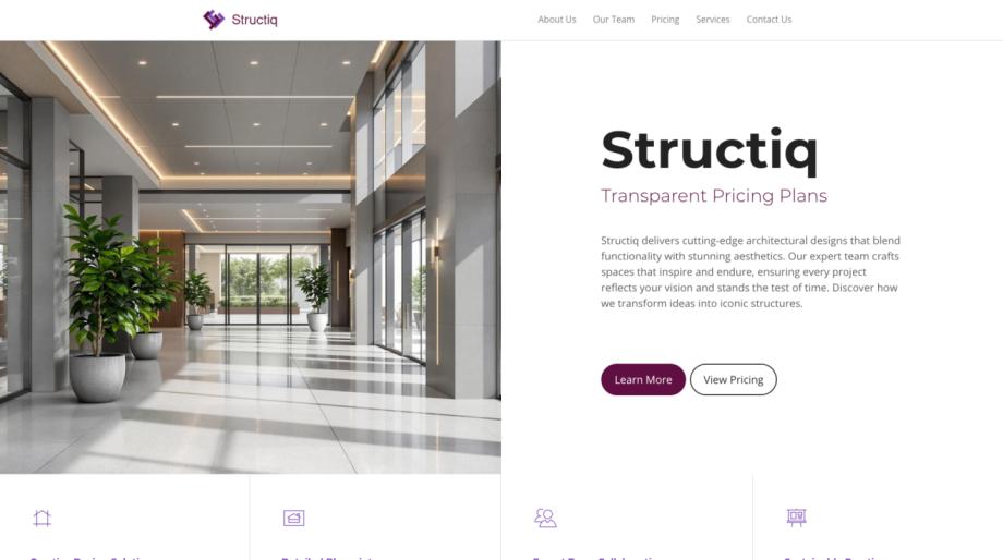 Structiq - Modern Architecture Firm Website Template