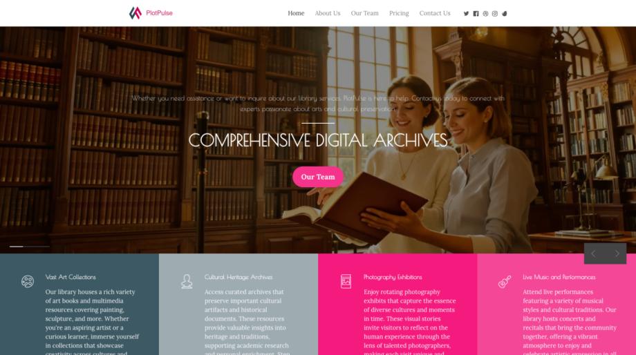 PlotPulse - Modern Library Collection Template