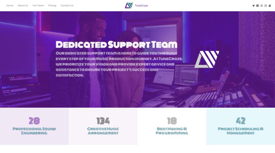 TuneCraze - Modern Music Producer Website Template
