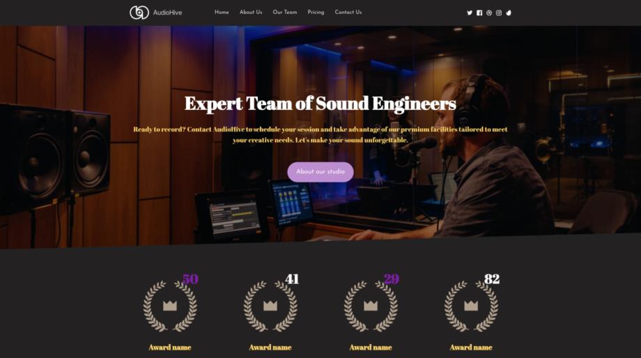 AudioHive - A Modern Recording Studio Template