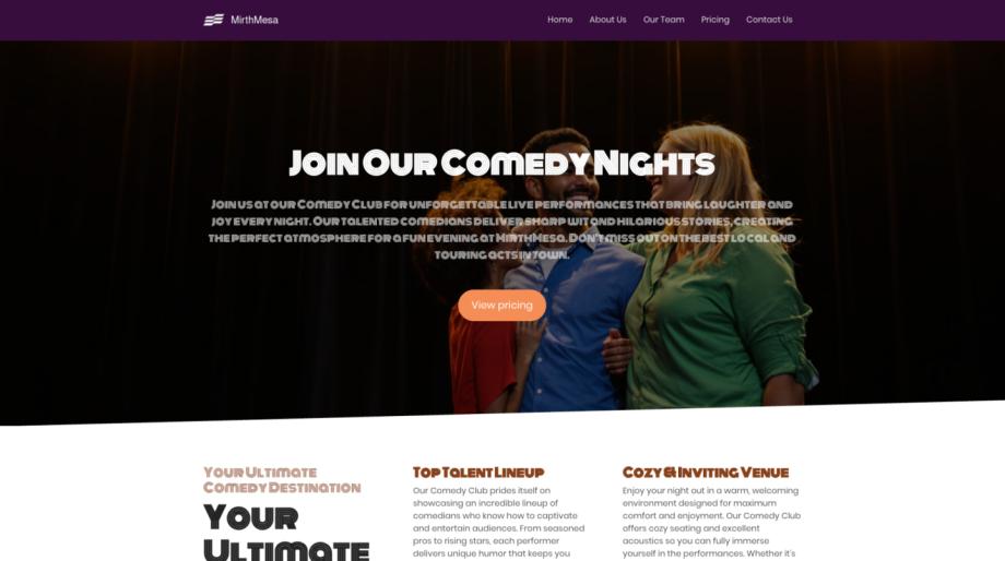 MirthMesa - Comedy Club Website Template