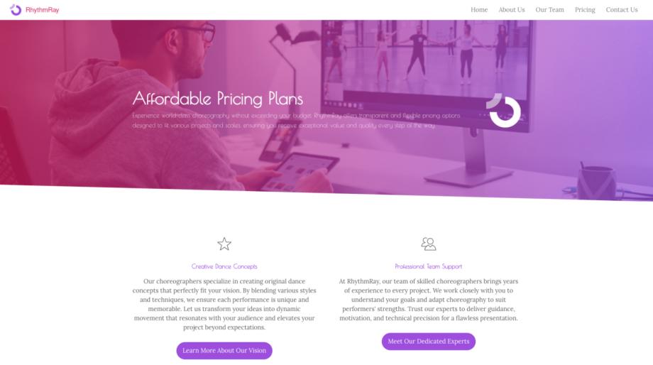 RhythmRay Choreographer Website Template