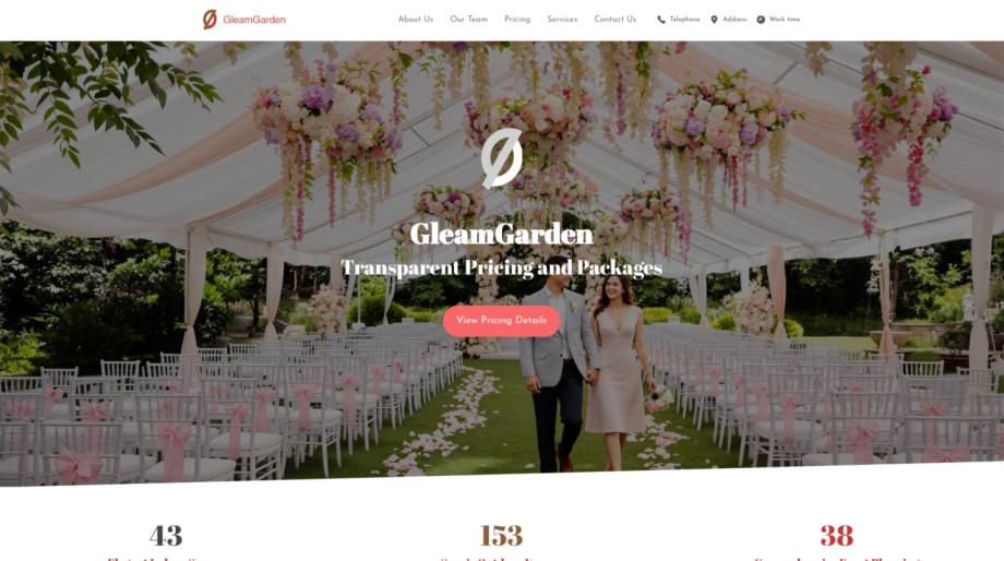 GleamGarden - Exquisite Wedding Venue Template