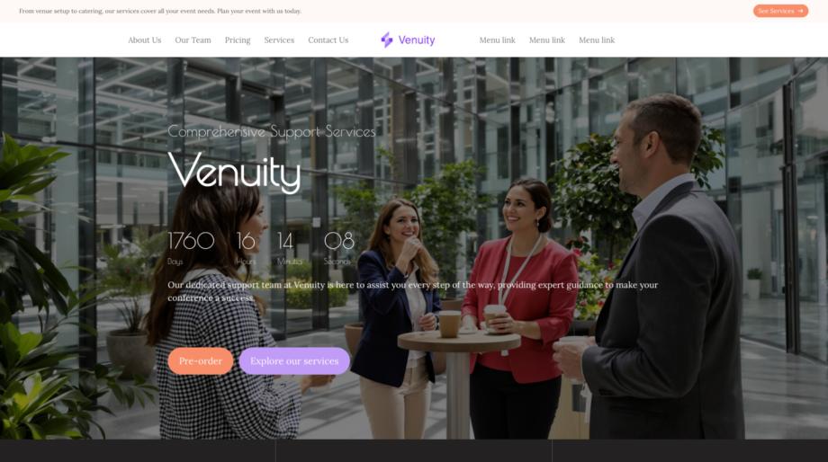 Venuity - Modern Conference Center Website Template