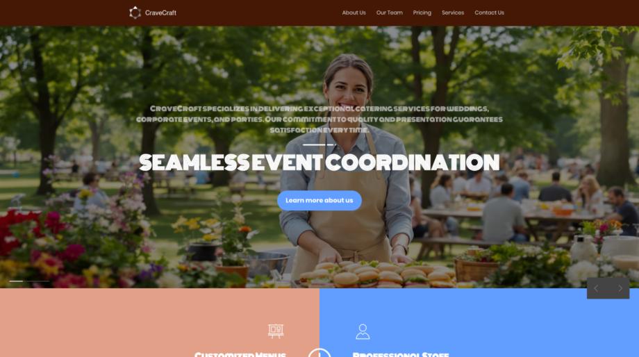 CraveCraft - Modern Catering Service Template