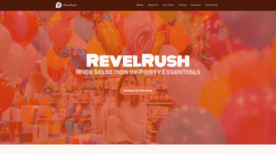 RevelRush - Dynamic Party Supply Store Website Template