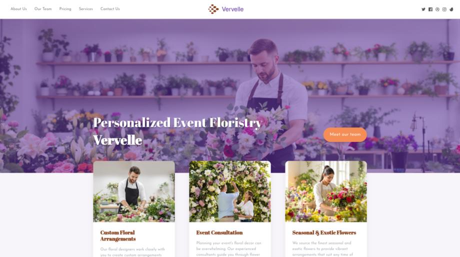 Vervelle - Elegant Florist Event Planning Template
