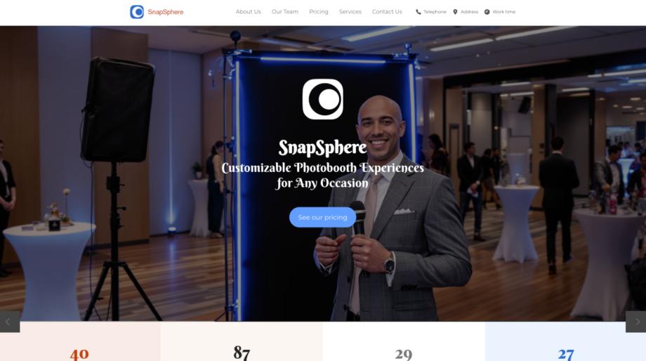 SnapSphere - Modern Photobooth Rental Template