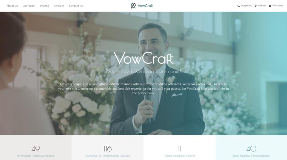 VowCraft - Elegant Wedding Officiant Template