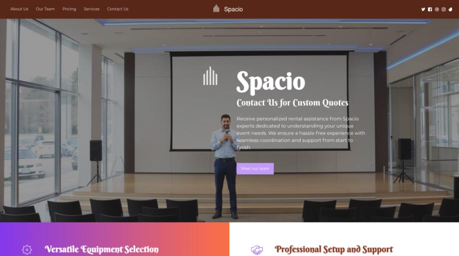 Spacio - Streamlined Event Rental Service Template