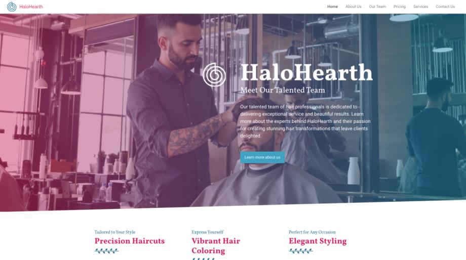 Modern Hair Salon Website - HaloHearth