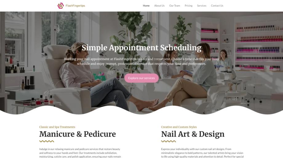 FlashFingertips - Modern Nail Salon Website Template