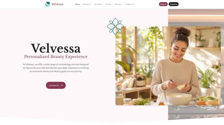 Velvessa - Modern Cosmetologist Website Template