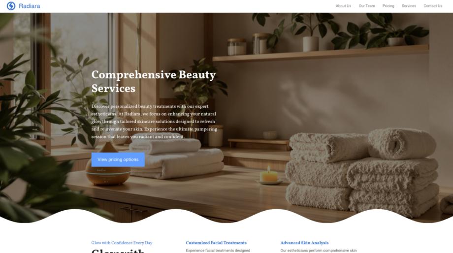 Radiara - Modern Beauty Services Website Template
