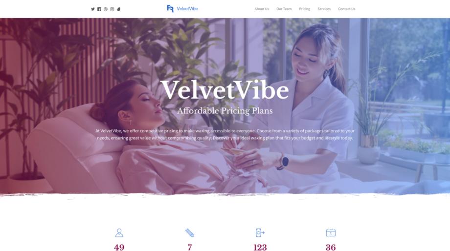 VelvetVibe - Premium Waxing Service Website Template
