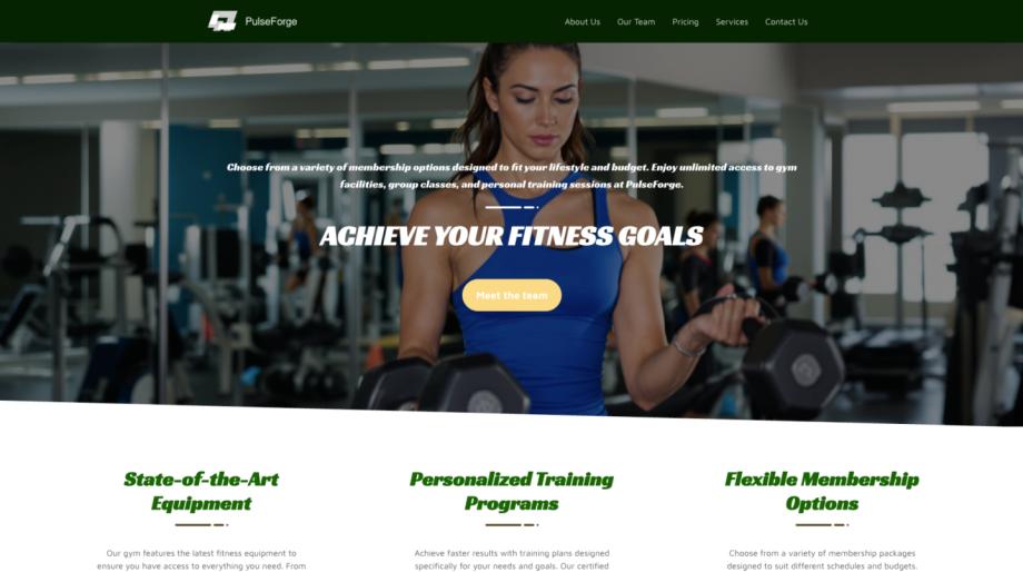 PulseForge Fitness Hub - Modern Gym Website Template