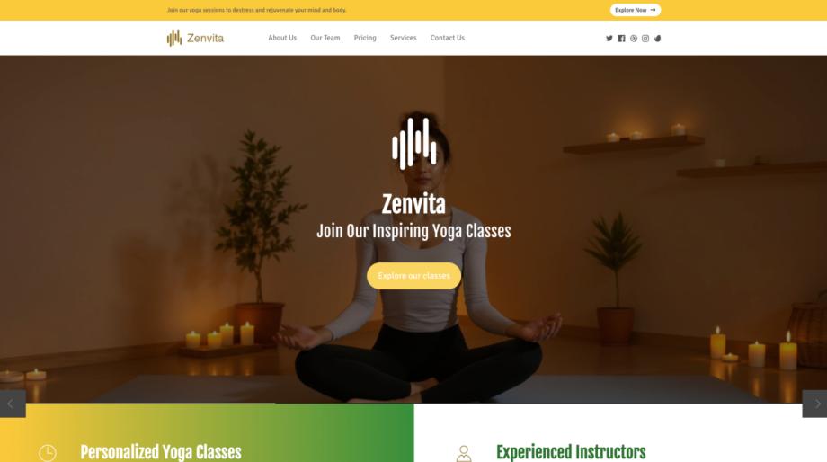 Zenvita - Yoga Studio Website Template