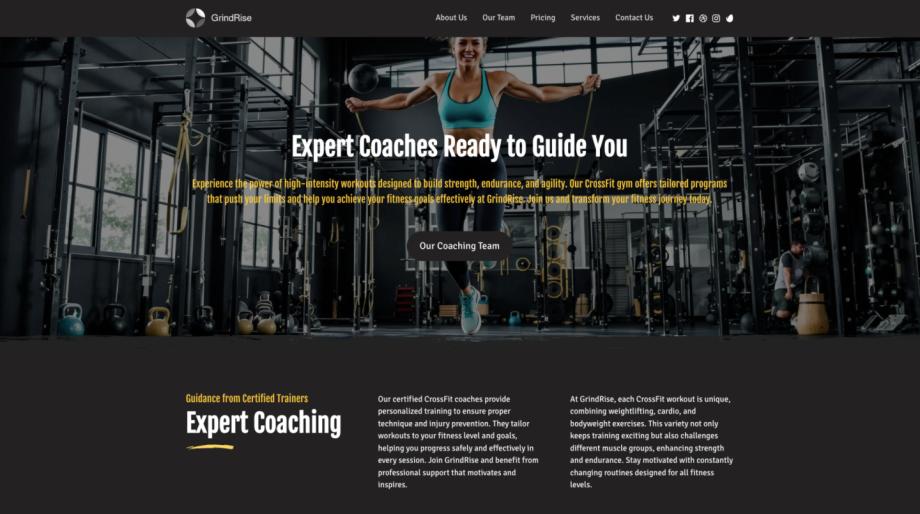 GrindRise - Modern CrossFit Gym Website Template