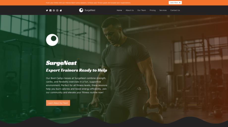 SurgeNest - High-Intensity Boot Camp Fitness Template