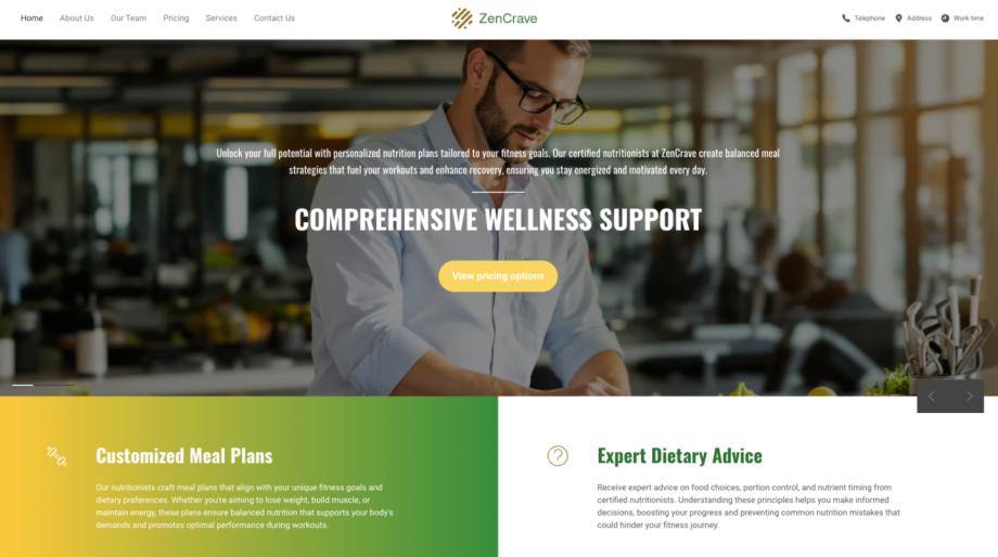 ZenCrave - Modern Fitness & Nutritionist Template