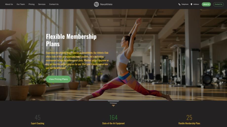 NexaAthlete - Empowering Your Athletic Club with Modern Design