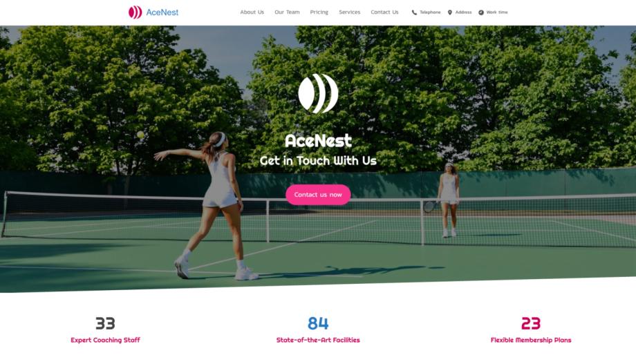 AceNest - Modern Tennis Club Website Template