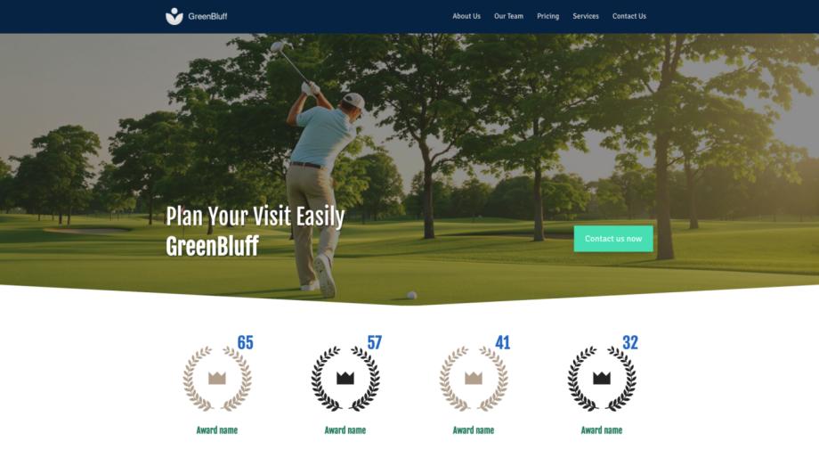 GreenBluff - Modern Golf Course Website Template