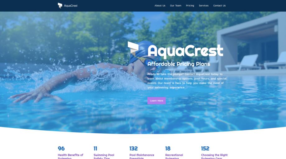 AquaCrest - Modern Swimming Pool Template