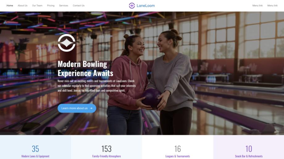 LaneLoom - Modern Bowling Alley Website Template