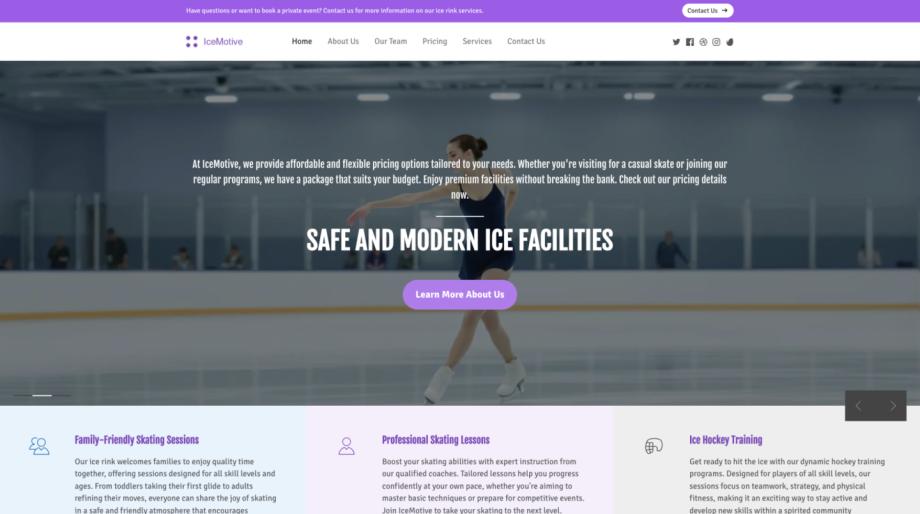 IceMotive - Dynamic Ice Rink Website Template