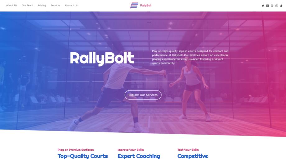 RallyBolt - Squash Club Website Template