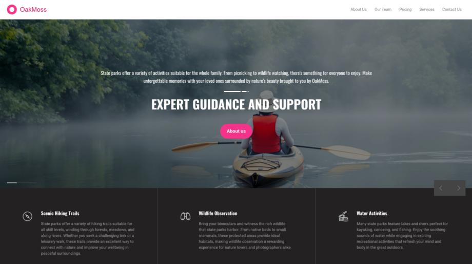 OakMoss - State Park Adventure Website Template