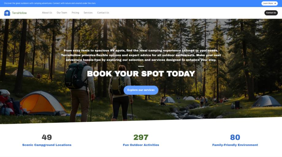TerraHollow Campground Website Template