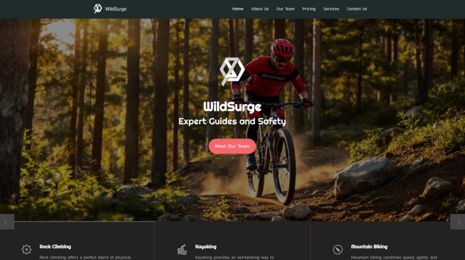 WildSurge - Outdoor Adventure Sports Website Template