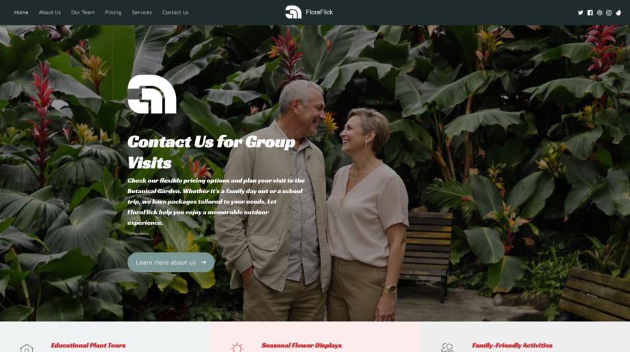FloraFlick - Botanical Garden Website Template