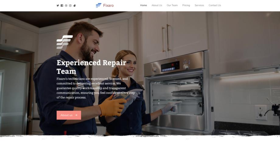 Fixaro - Professional Appliance Repair Service Template