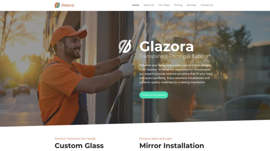 Glazora - Modern Glass & Mirror Shop Website Template