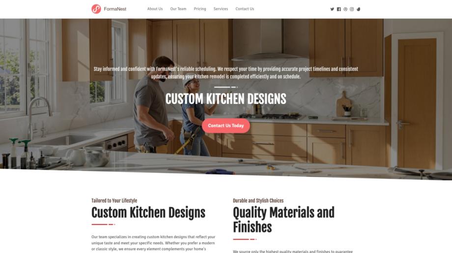 FormaNest - Modern Kitchen Remodeler Template