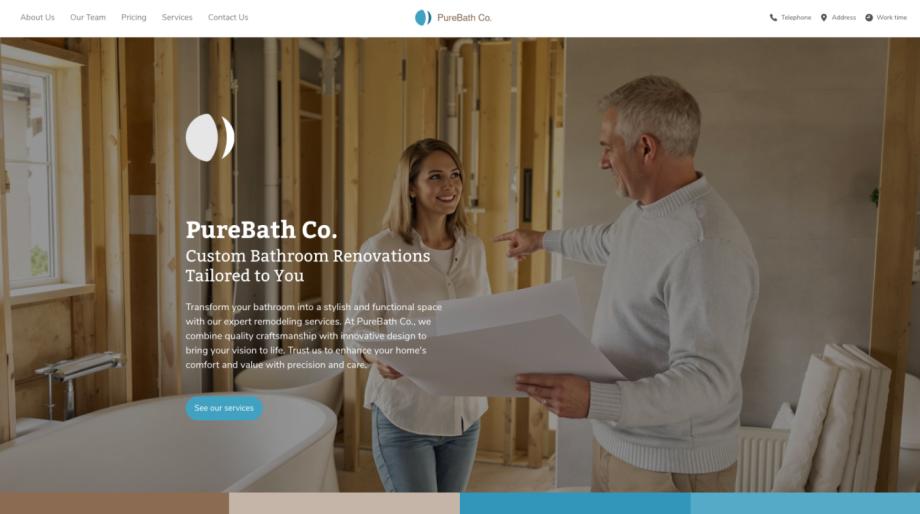 PureBath Co. - Modern Bathroom Remodeler Template