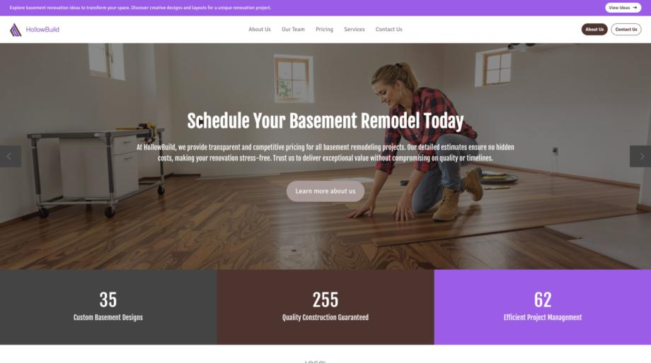 HollowBuild - Professional Basement Remodeler Template