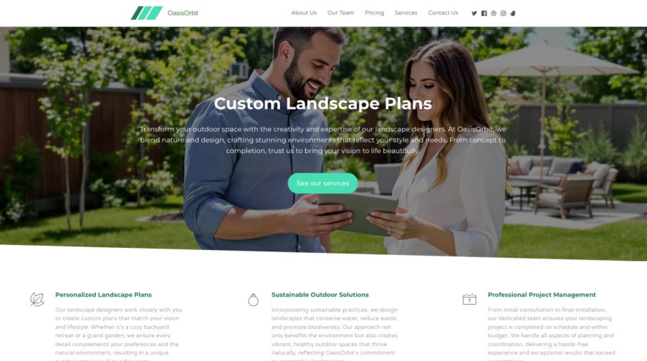 OasisOrbit - Landscape Designer Website Template