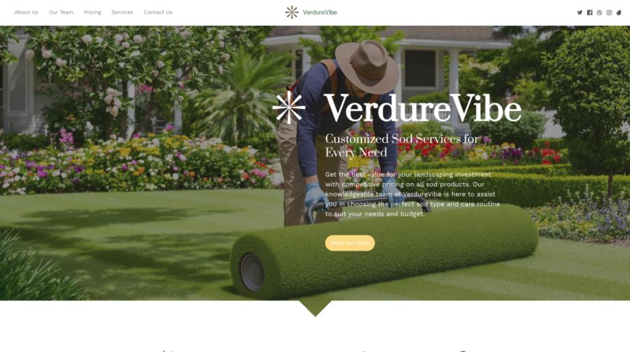 VerdureVibe - Premium Landscaping & Sod Supplier Template